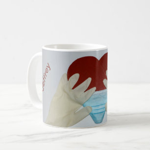 Mug Restez en santé avec masque et votre nom -
