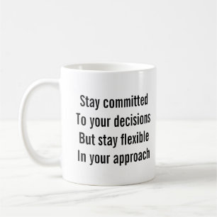 Mug "Restez engagé dans vos décisions..." Tony Robbins