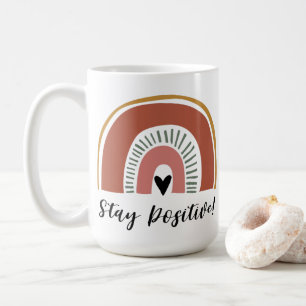 Mug Restez Positif ! Arc-en-ciel de Boho joli et color