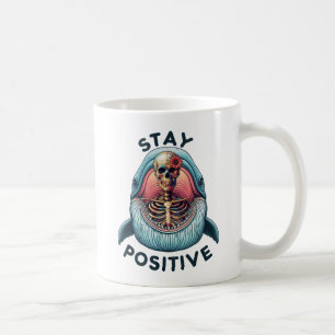 Mug Restez positif - Squelette et baleine
