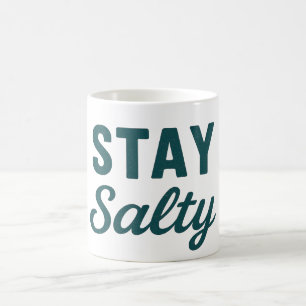 Mug Restez Salé Vie Côtière Téale Océan Graphique Surf