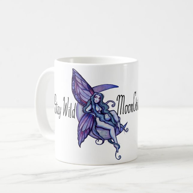 Mug Restez sauvage Lune Enfant Lune Fée Fée Violet (Devant gauche)