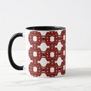 Mug Résumé Rouge Abstrait Peinture Acrylique Fluid Art