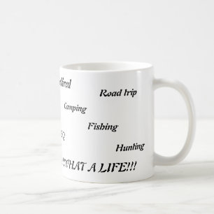 Mug Retiré, voyage par la route, camping, pêche, BBQ