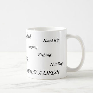 Mug Retiré, voyage par la route, camping, pêche, BBQ,