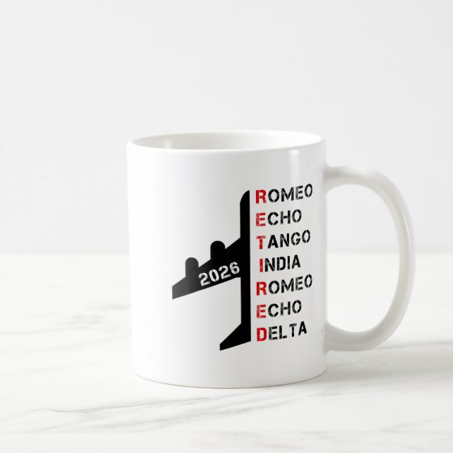 Mug Retired Lot 2026 Phonetic Alphabet Retirement Gift (Droite)