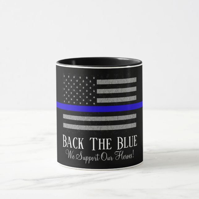 MUG RETOUR À LA BOUE DE POLICE DE SOUTIEN BLEU (Centre)