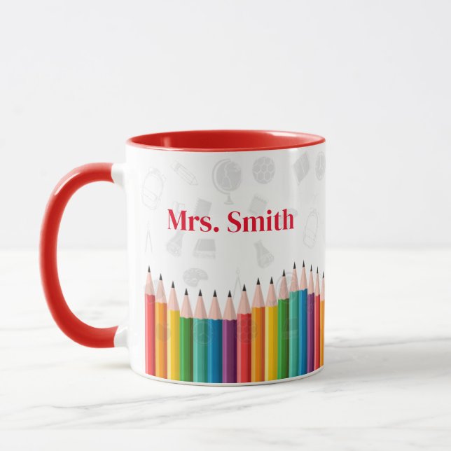 Mug Retour à l'école | Café enseignant personnalisé (Gauche)