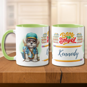 Mug Retour À L'École Chien Portant Le Sac À Dos Person