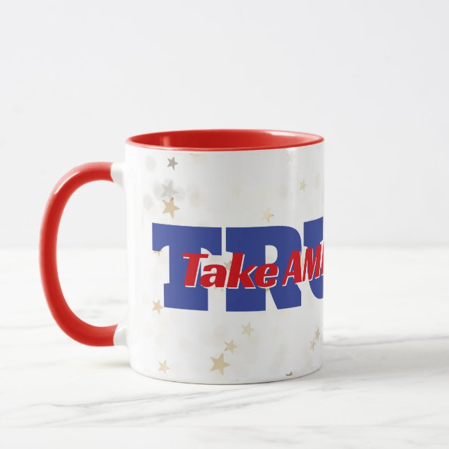 Mug RETOURNEZ L'AMÉRIQUE Trump Texte Sur Les Étoiles (Gauche)