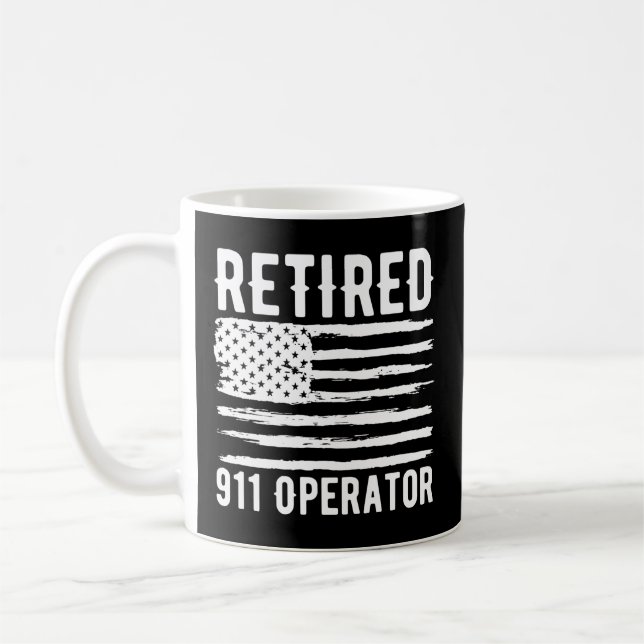 Mug Retraité 911 Profession d'exploitant Drapeau améri (Gauche)
