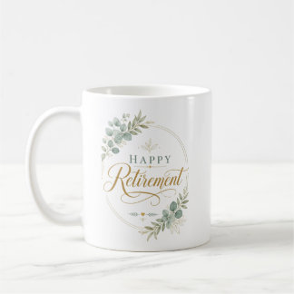 Mug Retraite Bonheur Personnalisée Élégante Botanique