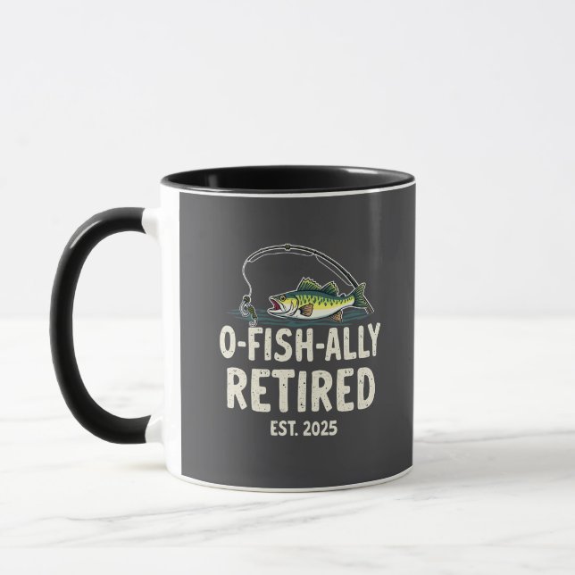 Mug Retraité Est. 2025 Retraite Fisher Papa (Gauche)
