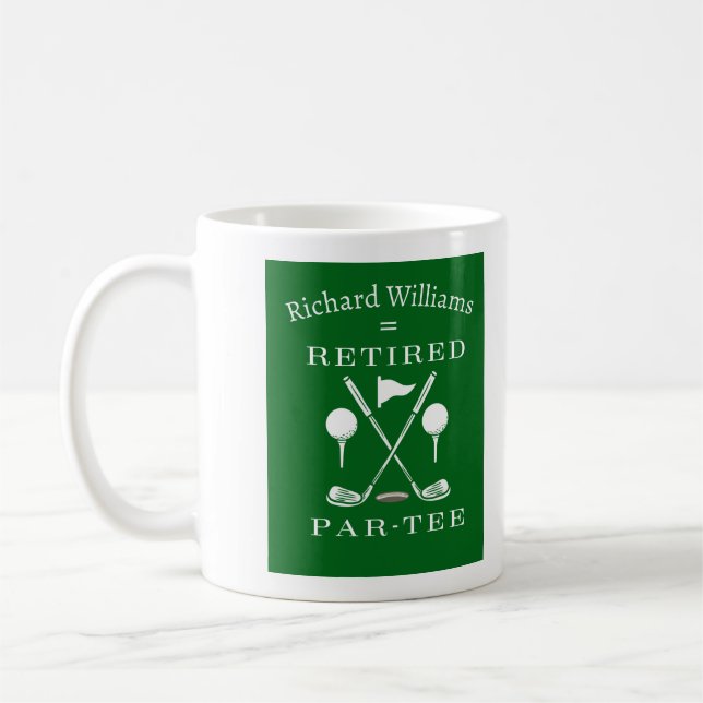 Mug Retraite Golf Moderne Emblem Golf Clubs Retraités (Gauche)