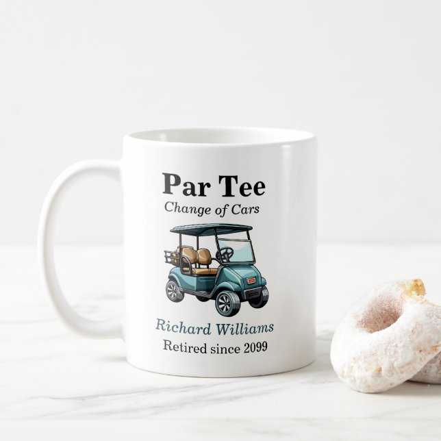 Mug Retraite Golf Panier Par Tee Thème (Avec donut)