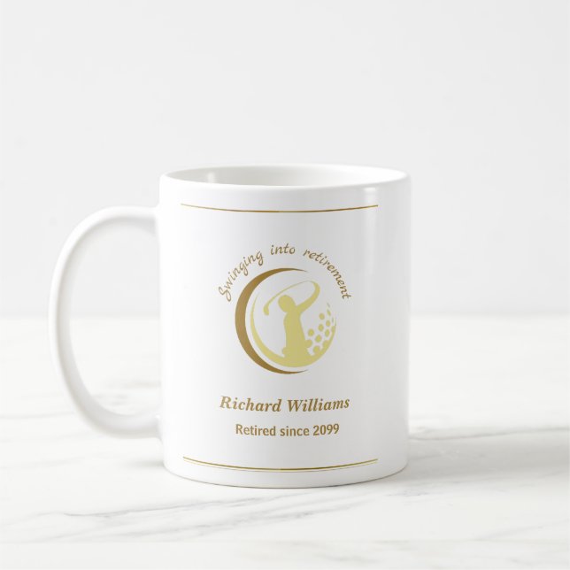 Mug Retraite Golf Party Classic Green Golden Player (Gauche)