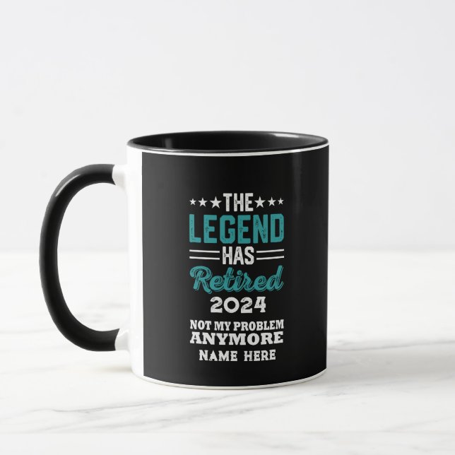 Mug Retraite personnalisée La légende a pris sa retrai (Gauche)