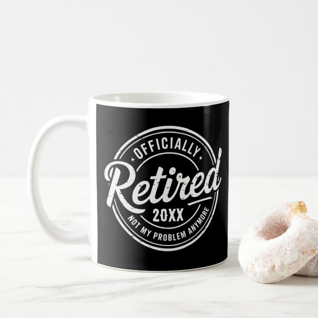 Mug Retraite personnalisée Pas mon problème plus longt (Avec donut)