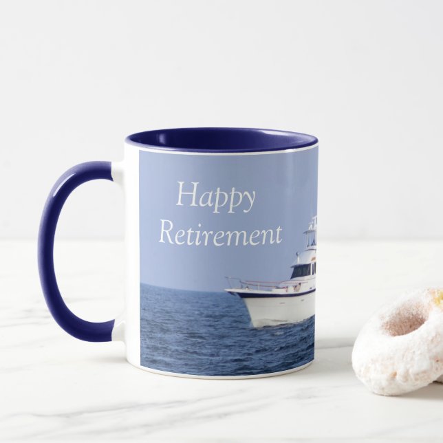 Mug Retraite photo bateau (Avec donut)