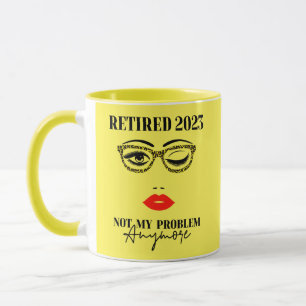 Mug Retraitée 2023 Femmes Retraite Face Lèvres Lunette