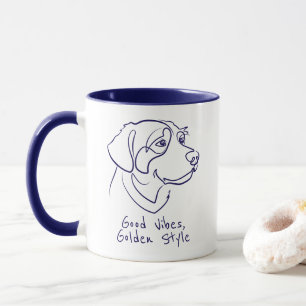 Mug Retriever doré - Bonne vibration, style doré