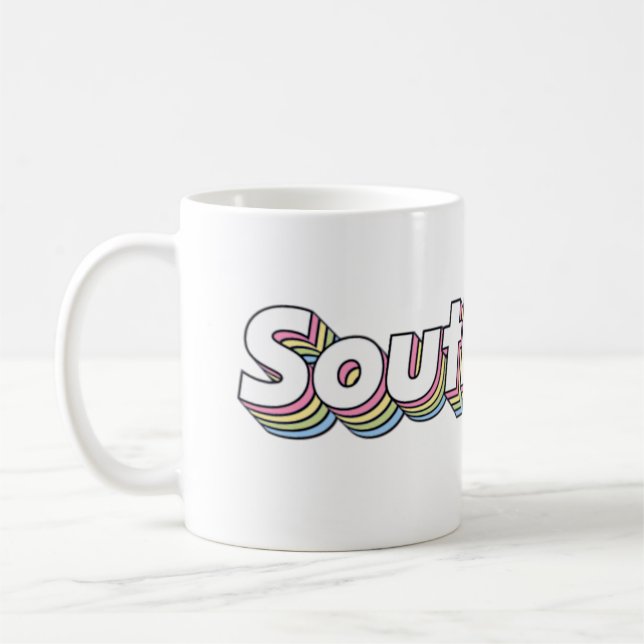 Mug Retro 1970s pastel Southpaw Frosted Glass Café M (Gauche)