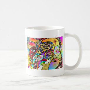 Mug Retro 60s Coeurs psychédéliques Paisley Cadeaux Vê