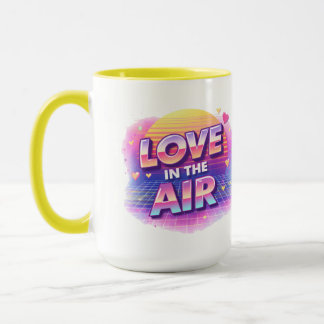 Mug  Retro 80's Love In The Air Valentine Lover Candle