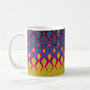 Mug Retro 90s Vibrant Neon couleur Motif Abstrait