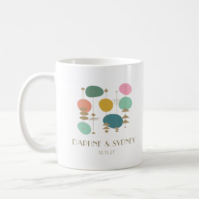 Mug Retro Age atomique milieu du siècle moderne mariag (Gauche)