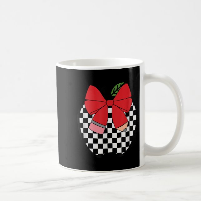 Mug Retro Back To School Teacher Race Checkered Pencil (Droite)