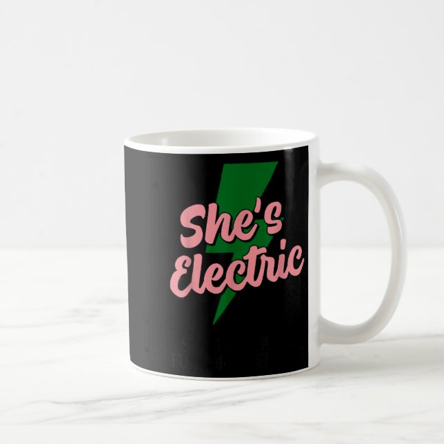 Mug Retro Basic Lightning Quote She Electric Funny Sim (Droite)