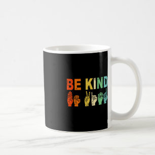 Mug Retro Be Kind Main Sign ASL Sensibilisation sur l'