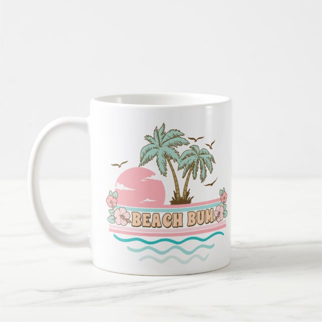 Mug Retro Beach Bum Thème Tropical Palmiers (Gauche)