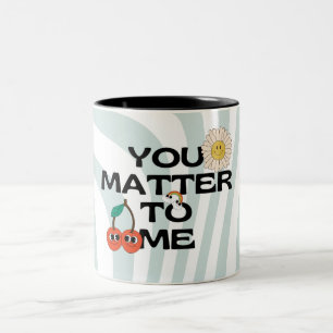 Mug Rétro Bicolore 'Tu comptes pour moi'
