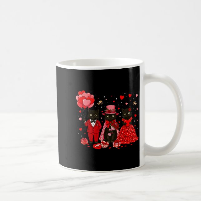 Mug Retro Black Cat Meowentine's Day Heart Valentines  (Droite)