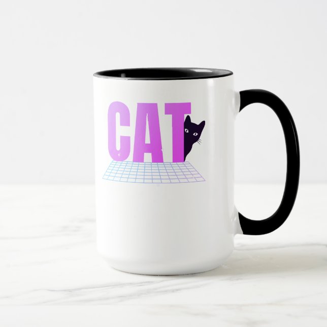 Mug Retro Cat Grid — CAT (Droite)