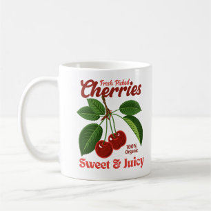 Mug Retro Cerises Fruit Commercial Graphisme Art Style