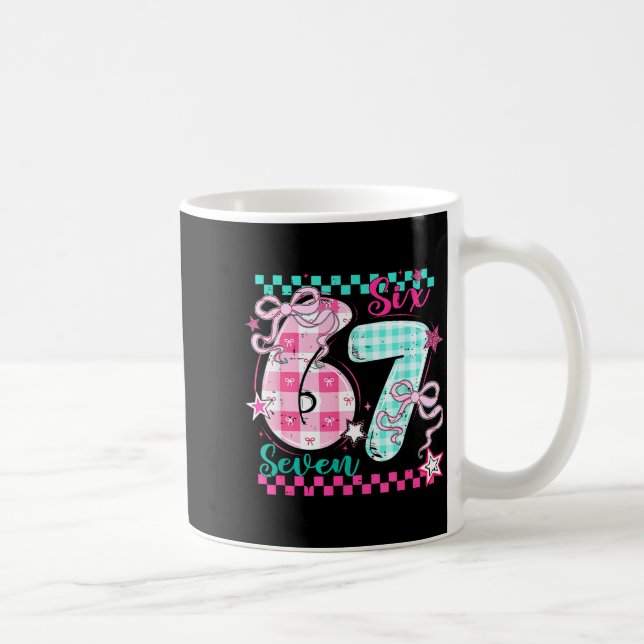 Mug Retro Checkered Valentine Six Seven Meme 67 Viral  (Droite)