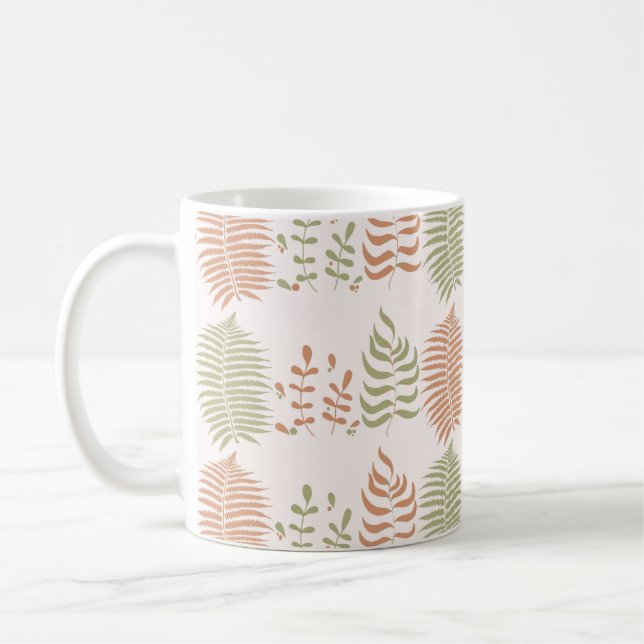 Mug Retro Chic Terracotta Vert Feuilles Vibrant Y2K (Gauche)