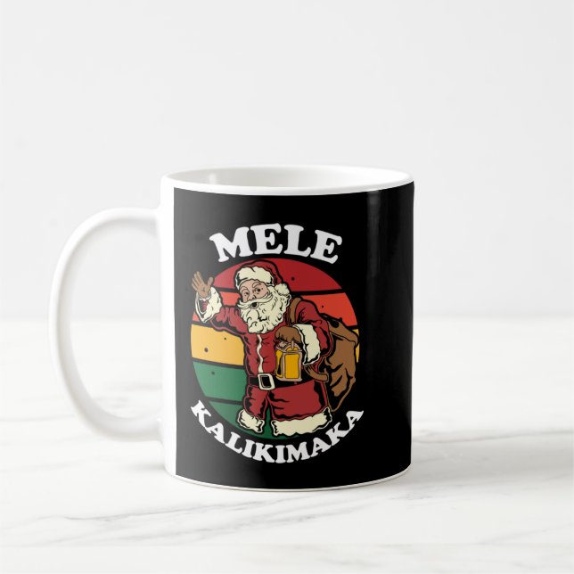 Mug Retro Christmas Mele Kalikimaka Père Noël Shaka Ha (Gauche)