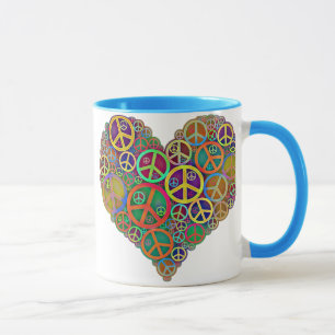 Mug Rétro coeur vintage de paix