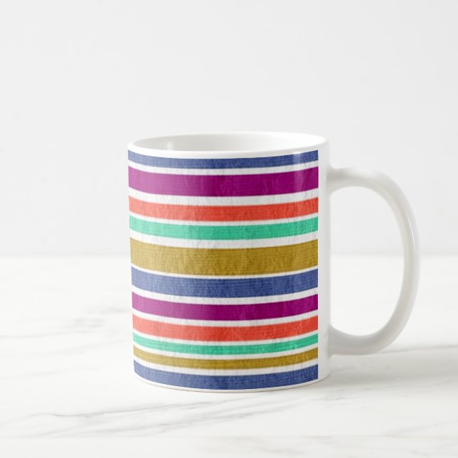 Mug Retro Colors Textured Look Stripes (Droite)