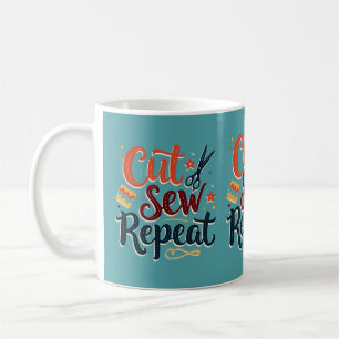 Mug Rétro "Couper Coudre Répéter" Conception pour les