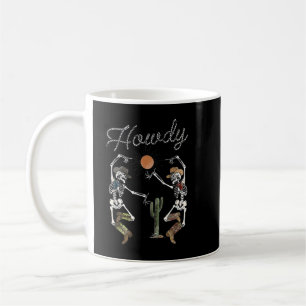 Mug Retro Desert Skeleton Dancing Cowboy Boots Casquet