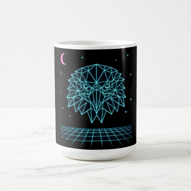 Mug Retro Eagle Synthwave - Neon Flying Predator (Centre)