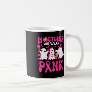 Mug Retro En Octobre Nous Portons Pink Wizard Ghosts B