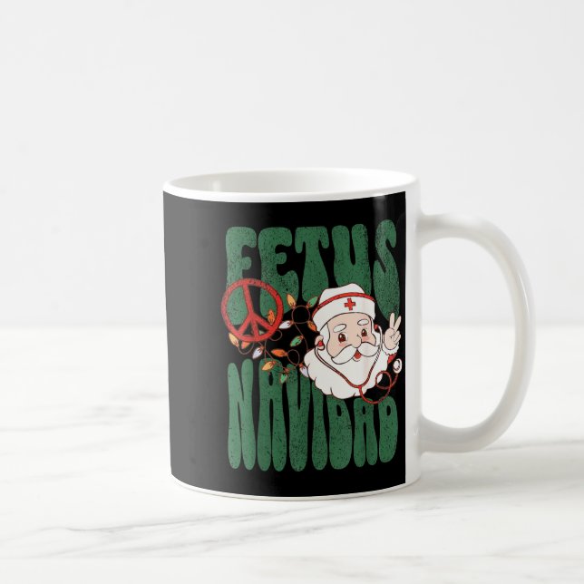 Mug Retro Fetus Navidad Santa Claus Christmas Obgyn Nu (Droite)