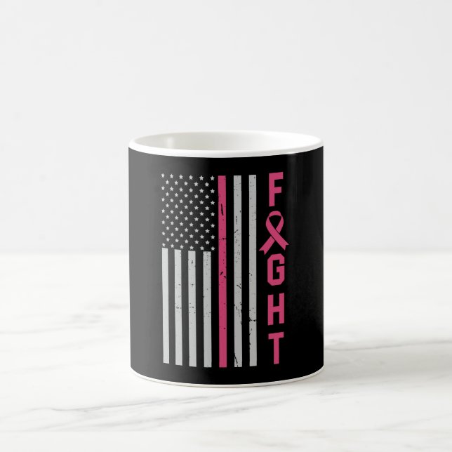 Mug Retro Fight American Flag Sensibilisation au cance (Centre)