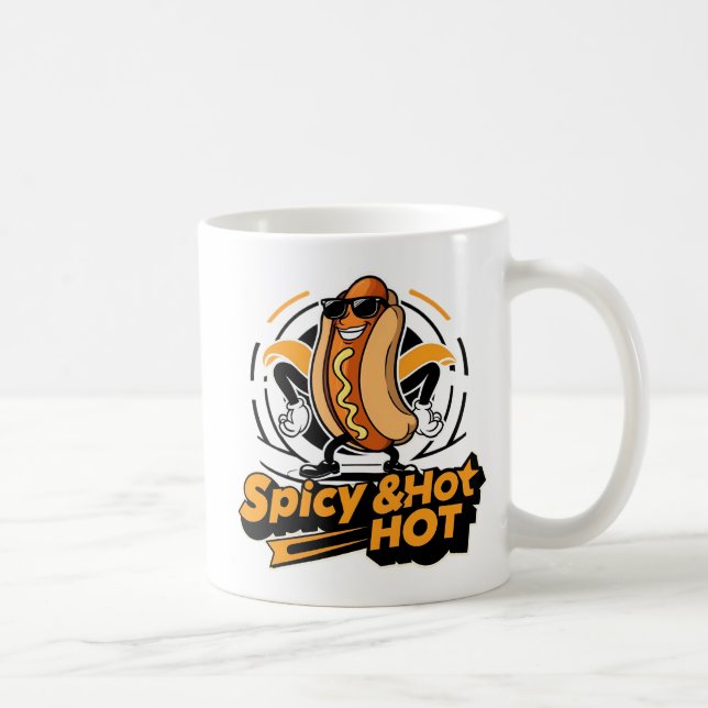 Mug Retro Funny Hot Dog (Droite)